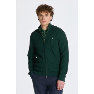 SVETR GANT COTTON TEXTURE ZIP CARDIGAN zelená L