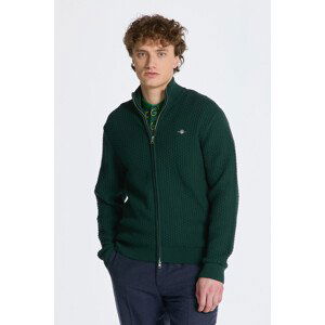 SVETR GANT COTTON TEXTURE ZIP CARDIGAN zelená XL