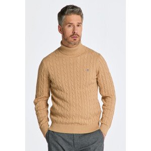 ROLÁK GANT COTTON CABLE TURTLE NECK hnědá M