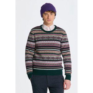 SVETR GANT MULTI COLOUR FAIR ISLE C-NECK zelená M