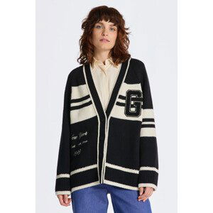 SVETR GANT VARSITY V-NECK CARDIGAN černá S