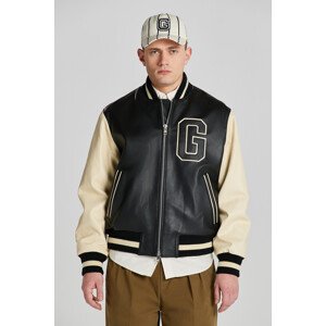 BUNDA GANT UNISEX LEATHER VARSITY JACKET černá M