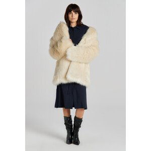 KABÁT GANT FAUX FUR COAT bílá M