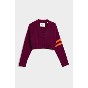 SVETR GANT CROPPED CASHMERE V-NECK fialová S