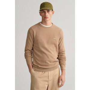 SVETR GANT COTTON PIQUE C-NECK hnědá S