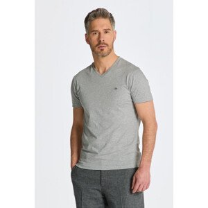 TRIČKO GANT SLIM SHIELD V-NECK T-SHIRT šedá M