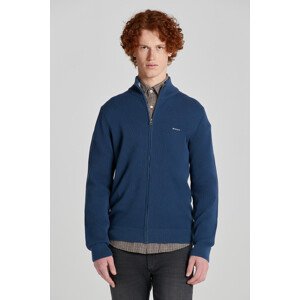 SVETR GANT COTTON PIQUE ZIP CARDIGAN modrá L