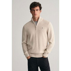 SVETR GANT CASUAL COTTON HALFZIP hnědá S