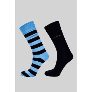 PONOŽKY GANT BARSTRIPE AND SOLID SOCKS 2-PACK modrá 43/45