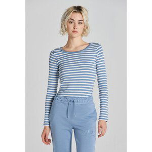 TRIČKO GANT SLIM STRIPED 1X1 RIBBED LS T-SHIRT modrá S