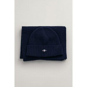 SET ČEPICE A ŠÁLA GANT SHIELD BEANIE & SCARF GIFT SET modrá None