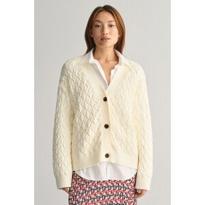 KARDIGAN GANT TEXTURED COTTON CARDIGAN bílá XXL