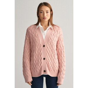 KARDIGAN GANT TEXTURED COTTON CARDIGAN růžová XL