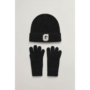 SET ČEPICE A RUKAVICE  GANT G BEANIE & GLOVES GIFT SET černá None