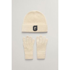 SET ČEPICE A RUKAVICE  GANT G BEANIE & GLOVES GIFT SET bílá None