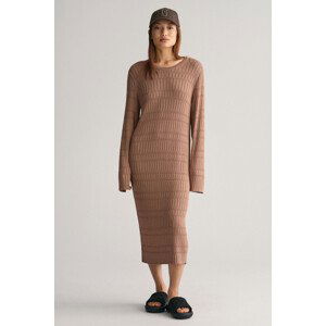 ŠATY GANT TEXTURED KNIT DRESS hnědá XS