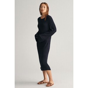 ŠATY GANT TEXTURED KNIT DRESS modrá L