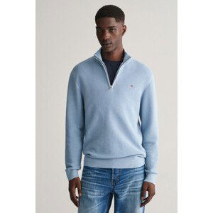 SVETR GANT TEXTURED COTTON H-ZIP modrá M