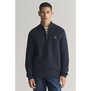 SVETR GANT TEXTURED COTTON H-ZIP modrá XL