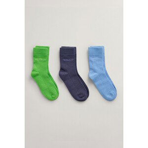 PONOŽKY 3-PACK GANT TONAL LOGO RIB SOCKS 3-PACK zelená 27/29