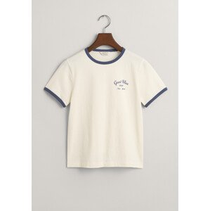 TRIČKO GANT SCRIPT LOGO SLIM TOP CREAM