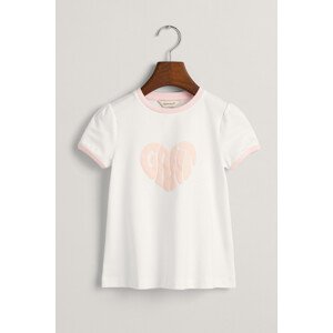 TRIČKO GANT HEART GRAPHIC A-LINE T-SHIRT bílá 110/116