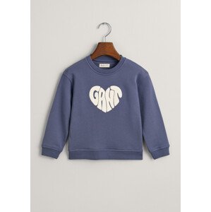 MIKINA GANT HEART GRAPHIC SWEAT C-NECK modrá 110/116