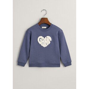 MIKINA GANT HEART GRAPHIC SWEAT C-NECK modrá 122/128