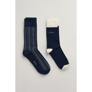 PONOŽKY GANT HERRINGBONE PATTERN SOCKS 2-PACK modrá 40/42