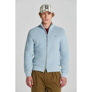 KARDIGAN GANT TEXTURED COTTON FULL ZIP CARDIGAN modrá S