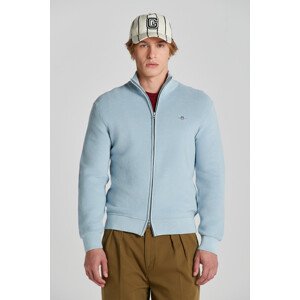 KARDIGAN GANT TEXTURED COTTON FULL ZIP CARDIGAN modrá M