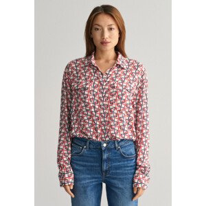 HALENKA GANT REL GEOMETRIC PRINT SHIRT bílá 46