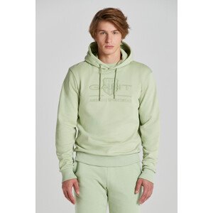 MIKINA GANT REG TONAL SHIELD HOODIE MILKY MATCHA