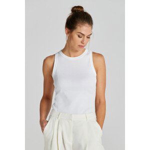 TOP GANT HIGH NECK RIB TANK TOP WHITE