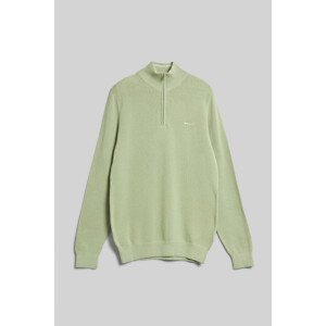 SVETR GANT COTTON PIQUE HALFZIP MILKY MATCHA