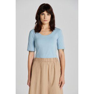 TRIČKO GANT SLIM COT/ELA SS SCOOP NECK TOP modrá M