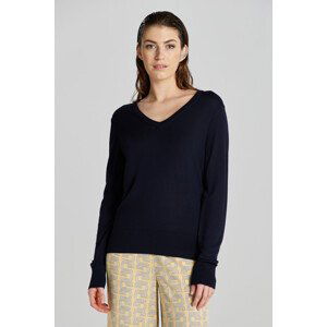 SVETR GANT FINE KNIT V-NECK modrá S