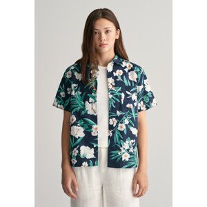 KOŠILE GANT OLEANDER PRINT COTTON SS SHIRT EVENING BLUE