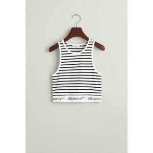 TOP GANT STRIPED RIBBED TANK TOP černá 146/152