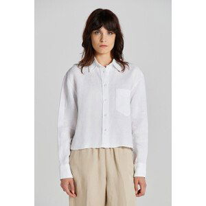 KOŠILE GANT REL CROPPED LINEN SHIRT bílá 40