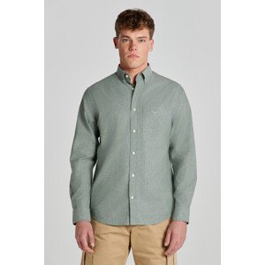 KOŠILE GANT REG COTTON LINEN SHIRT zelená L