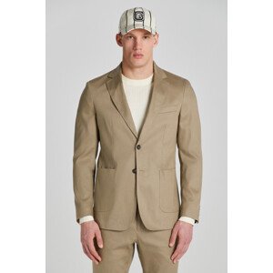 SAKO GANT SLIM COTTON LINEN SUIT BLAZER hnědá 60