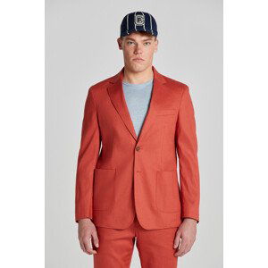 SAKO GANT SLIM COTTON LINEN SUIT BLAZER IRON RED