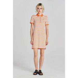 ŠATY GANT STRIPED SHIELD SS PIQUE POLO DRESS oranžová L