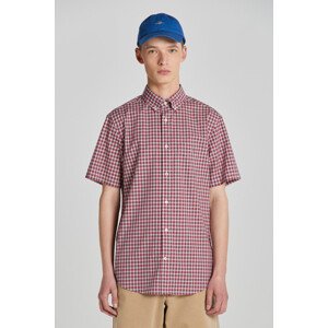 KOŠILE GANT REG POPLIN MICROCHECK SS SHIRT červená L