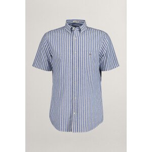 KOŠILE GANT REG COTTON LINEN STRIPE SS SHIRT modrá S