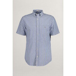 KOŠILE GANT REG COTTON LINEN STRIPE SS SHIRT RICH BLUE