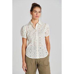 HALENKA GANT REG BRODERIE ANGLAISE SS SHIRT EGGSHELL