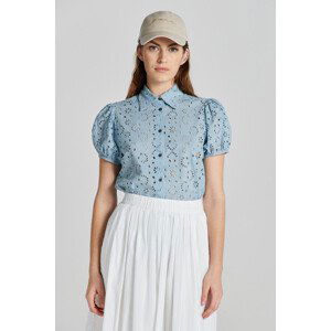 HALENKA GANT REG BRODERIE ANGLAISE SS SHIRT modrá 40