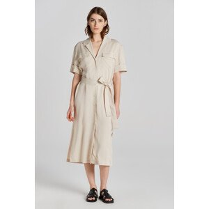 ŠATY GANT REL POCKET SS SHIRT DRESS hnědá 38